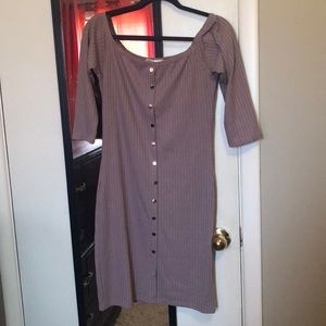 Purple Off-the-Shoulder Bodycon Dress